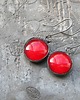 kolczyki wire wrapping Świetlista czerwień - kolczyki