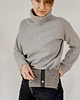 saszetka nerka Marmollada - torebka filcowa nerka SZAROBRĄZOWA + c