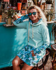 bluza z kapturem damska Candy Long hoodie Tourquise deligh