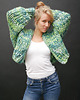 kardigany damskie Kolorowy krótki sweter kardigan  organic merino