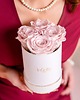 dodatki - różne Jasnoróżowe wieczne róże średni biały flower box Infinity Rose