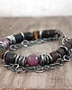 bransoletki wire wrapping bursztyn rubin srebrna bransoleta