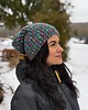 czapki damskie Kolorowa duża czapka beanie z wełną i alpaką