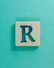 magnesy Ceramiczny magnes, niebieska literka R