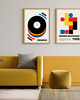 grafiki i ilustracje DWA PLAKATY retro  bauhaus  mid century kolorowe