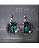 kolczyki szklane Dona Lola, dark silver