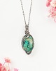wisiory Naszyjnik Chryzokola stal chirurgiczna wisiorek handmade wirewrapping