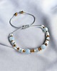 bransoletki z kamieni naturalnych NIEBIAŃSKA bransoletka: kryształ górski, akwamaryn, howlit, agat, hematyt