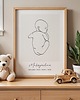 obrazy i plakaty do pokoju dziecięcego Metryczka Dziecka LineArt - personalizowany plakat z noworodkiem typ4
