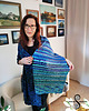 szale damskie UNIKAT szal dziergany "Deep Ocean Blues"