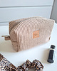kosmetyczki Sztruksowa kosmetyczka kuferek Beżowa