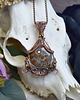 wisiory Miedziany wisiorek wire wrapping z jaspisem Asteroid