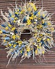 wianki Wianek wiosenny naturalny żółto - błękitny