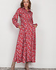 sukienki maxi damskie Sukienka maxi na guziki - SUK204 czerwony wzór