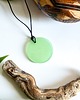 wisiory Świecący w ciemności zielony okrągły wisiorek i UV 3 cm handmade