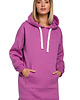 bluza z kapturem damska Dluga bluza oversize-lawendowa(M-534)