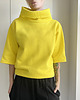 bluza bez kaptura damska Bluza golf rękaw do łokcia żółta