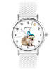 zegarki unisex Zegarek - Jeżyk - silikonowy, biały