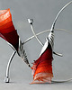 kolczyki wire wrapping Srebrne kolczyki koła pomarańczowe