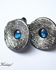 kolczyki wire wrapping Kapsle blue- sztyfty