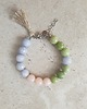 bransoletki z kamieni naturalnych Bransoletka SPRING  jadeit, zieleń, lila, róż, duże kulki