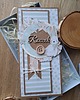kartki scrapbooking Delikatna, warstwowa kartka na roczek dla chłopca