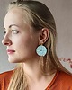 kolczyki soutache Kolczyki biało srebrne koła z delikatnym zwisem