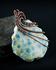 wisiory Koral fossil wisiorek wire wrapping