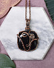 wisiory Miedziany wisiorek wire wrapping z czarnym onyksem #415