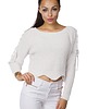 swetry damskie  Sweter - crop ze sznurowaniem