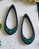 biżuteria różna Tunele do uszu 25-100mm / wydłużone łezki z kamieniami / zielony jadeit