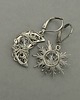 kolczyki wire wrapping Asymetryczne kolczyki księżyc i słońce kryształ górski wire wrapping