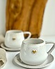 filiżanki Zestaw dla dwojga  filiżanka ceramiczna biała - Piegi z sercem