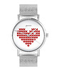 zegarki damskie Zegarek - Serce czerwone - bransoleta mesh