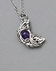wisiory Wisiorek księżyc fioletowy ametyst wire wrapping