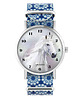 zegarki damskie Zegarek - Biały koń - niebieski, kwiaty