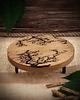 deski do krojenia i tace Okrągła dębowa deska do potraw, serów wypalana - wzór Lichtenbegra, wzór 4