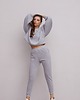 bluza bez kaptura damska Szara bluza bawełniana krótka bez kaptura