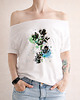 t-shirt damskie Bluszcz tusze Oversize Biały