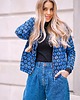 bluza bez kaptura damska Damska wzorzysta bluza bomberka, lekka kurtka