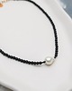 bransoletki z kamieni naturalnych Choker z dużą Perłą i Matową Lawą