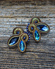 kolczyki soutache Brąz i niebieski - kolczyki sutasz