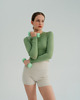bluzki z długim rękawem damskie Longsleeve do jogi damski VOGUE - pistachio green