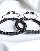 bransoletki z kamieni naturalnych KOMPLET dla PARY - czarny turmalin - na sznurku