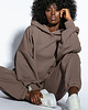 komplety damskie Dres damski oversize  F1816 BRĄZOWY