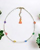 chokery Choker : muszla biała i kolorowy jadeit  : summer collection