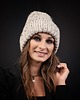 czapki damskie Beanie  z wełny peruwiańskiej tweed naturalny