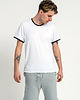 t-shirty męskie T-shirt męski gładki  z czarnym ściągaczem "BENJAMIN" biały