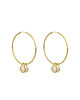 kolczyki pozłacane Kolczyki hoop pearl gold