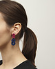 kolczyki soutache Malinowo granatowe kolczyki sztyfty